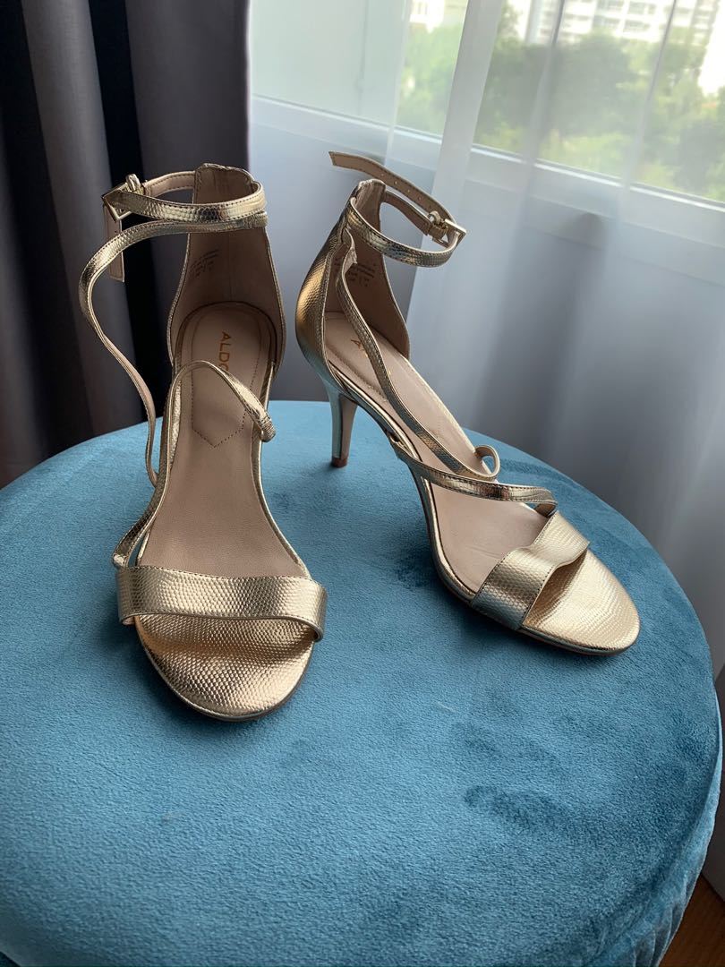 Aldo gold new arrivals heels