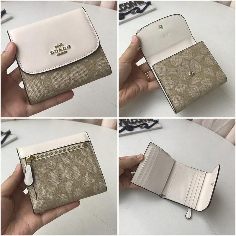 coach signature double zip wallet