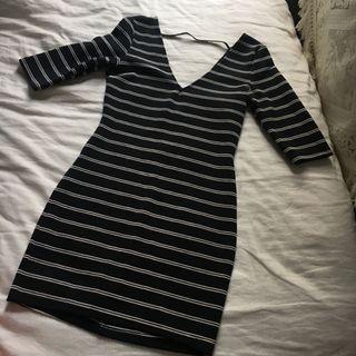 Black & White Striped Bodycon Dress