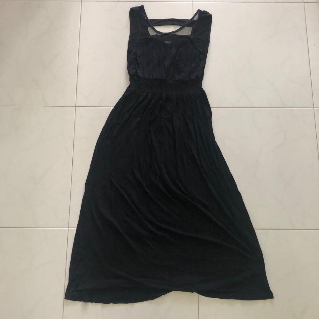 Black Maxi Dress, Women's Fashion 