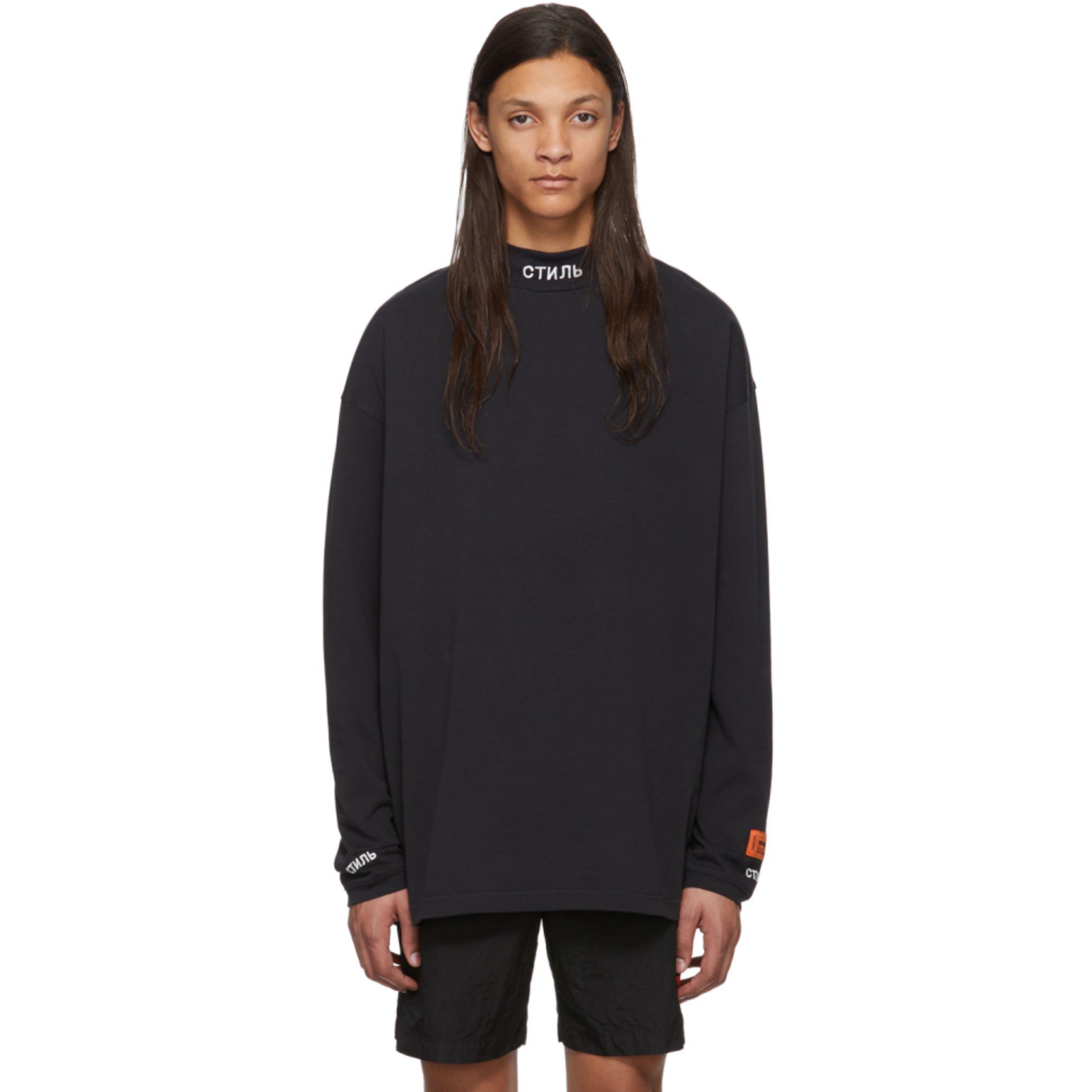 Heron Preston Black Turtleneck Style Long Sleeve T Shirt