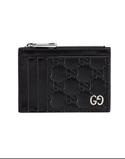 BNIB Authentic Gucci Signature Leather Zip Card Case