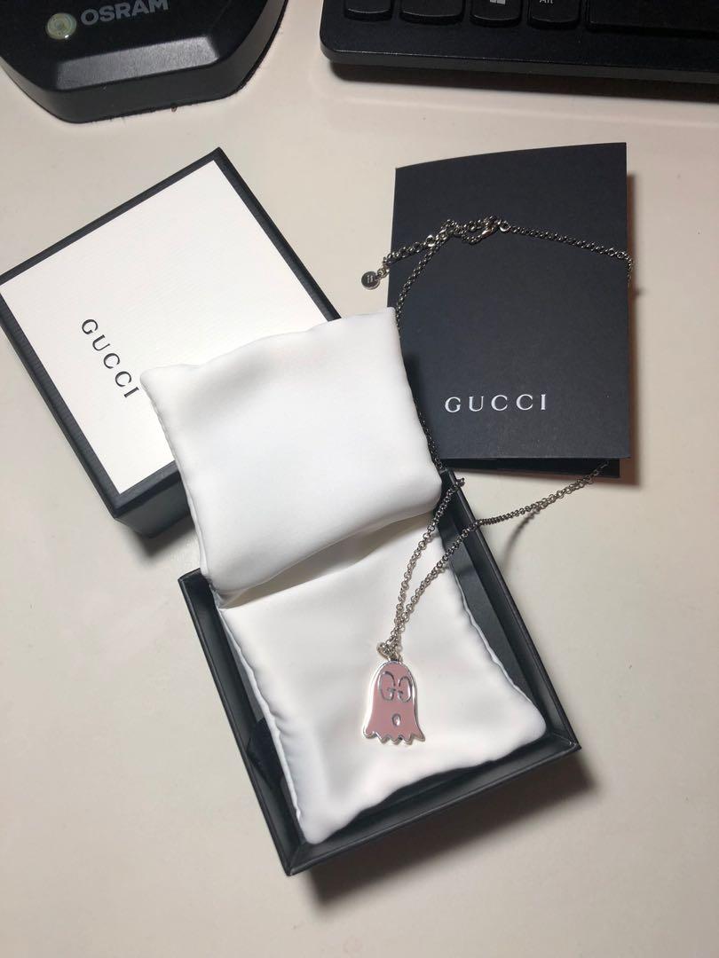 gucci ghost necklace pink