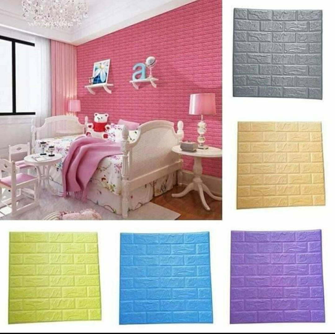 Brick wallpaper sticker, Furniture & Home Living, Home Decor, Wall Decor on Carousell