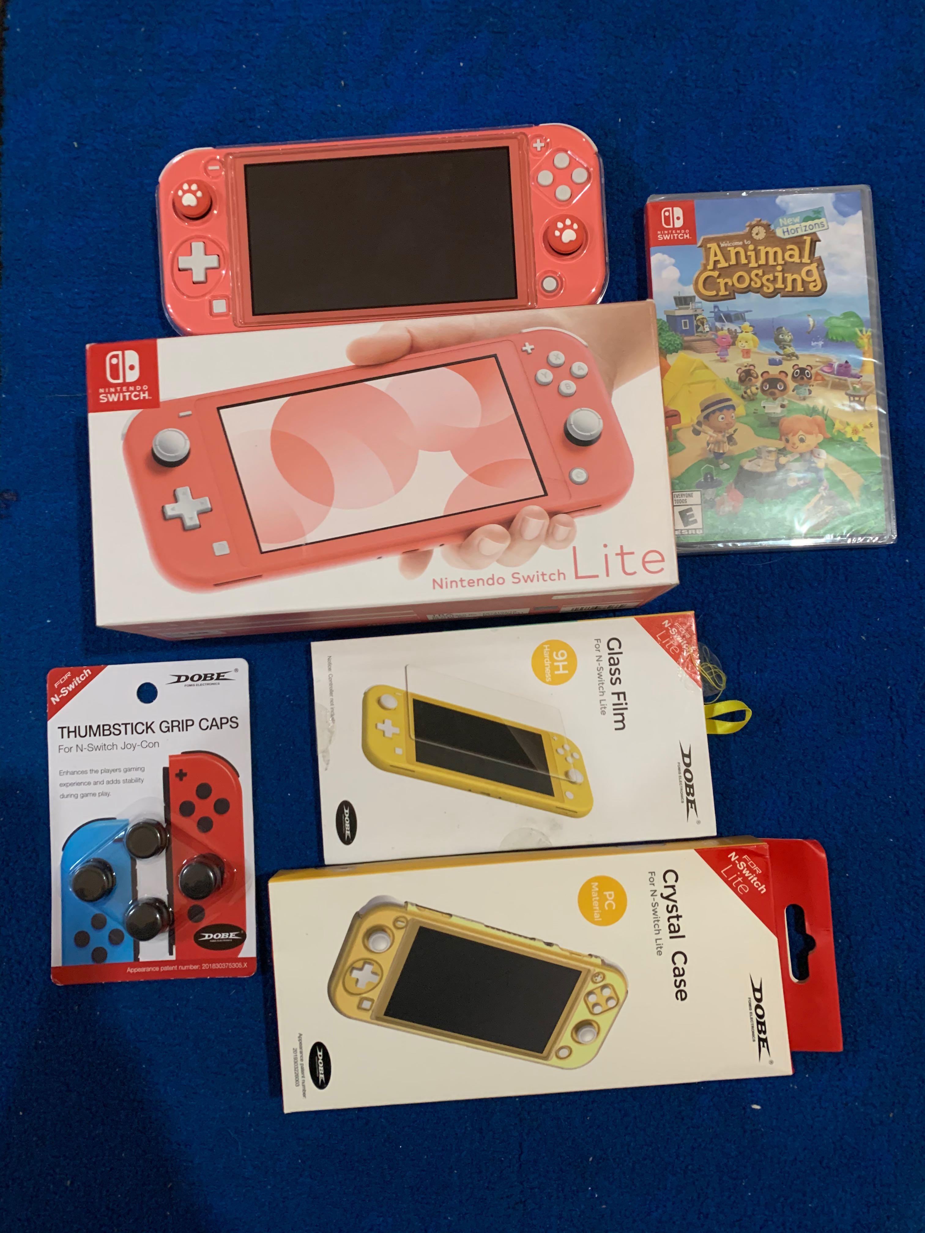 nintendo switch lite coral and animal crossing