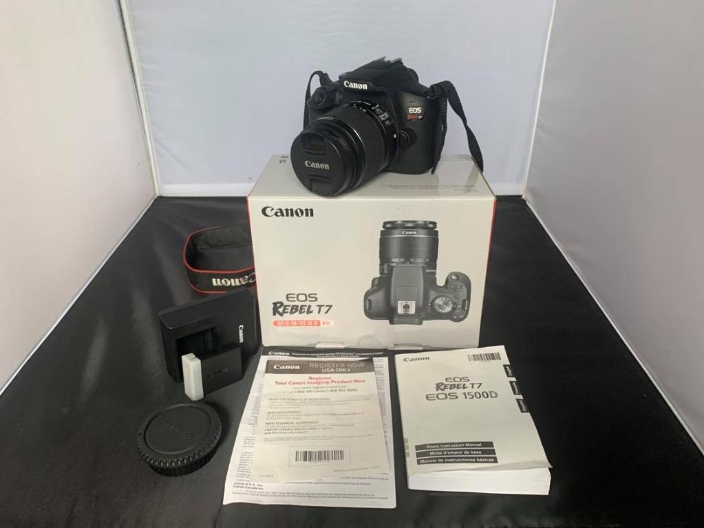 canon eos rebel t7 dslr camera with 18