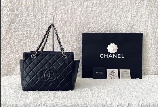 Chanel Vintage Caviar Petite Timeless Shopper Tote PTT Bag Black