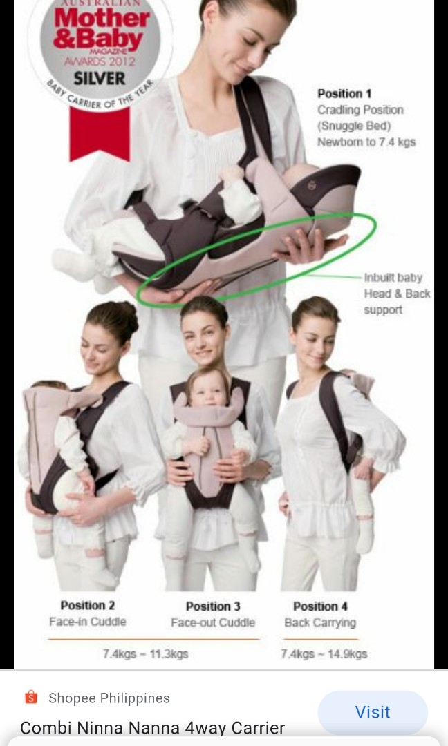 Combi Ninna Nanna 4way Baby Carrier Babies Kids Going Out Carriers Slings on Carousell