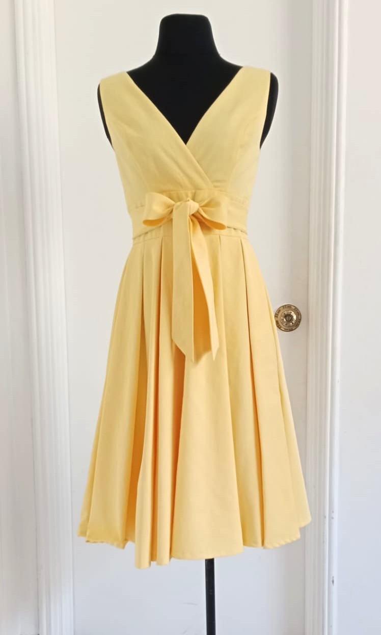 Custom pale yellow dress, Women's 