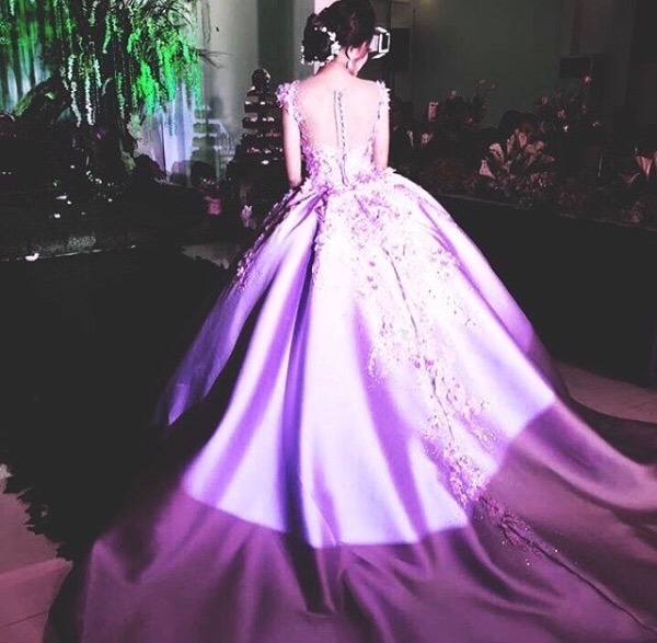 purple gown for debut