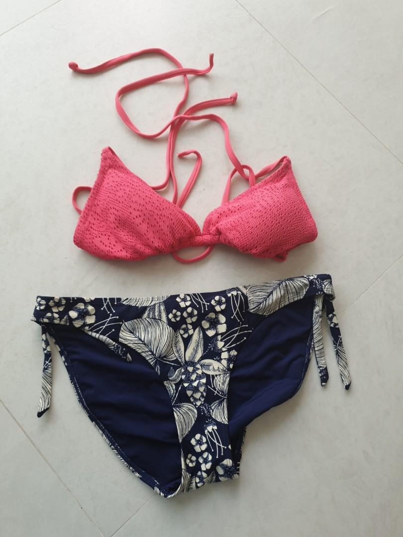 Designer Bikini Set Pink Crochet Blue Floral Women S Fashion Clothes Others On Carousell