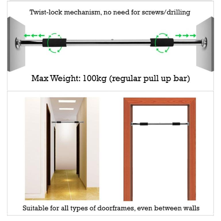 Door pull up bar maximum hotsell weight