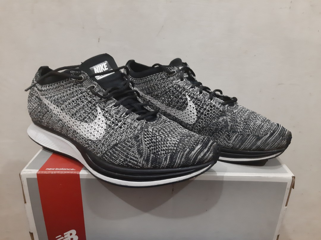 flyknit racer oreo on feet
