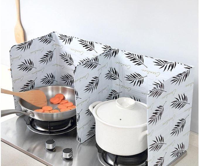 Folding Aluminium Foil Baffle Splatter Splash Proof Guard Oil Frying