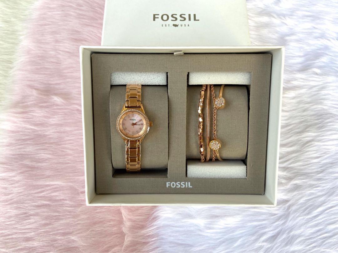 Fossil Blythe Three-Hand Rose Gold-Tone 