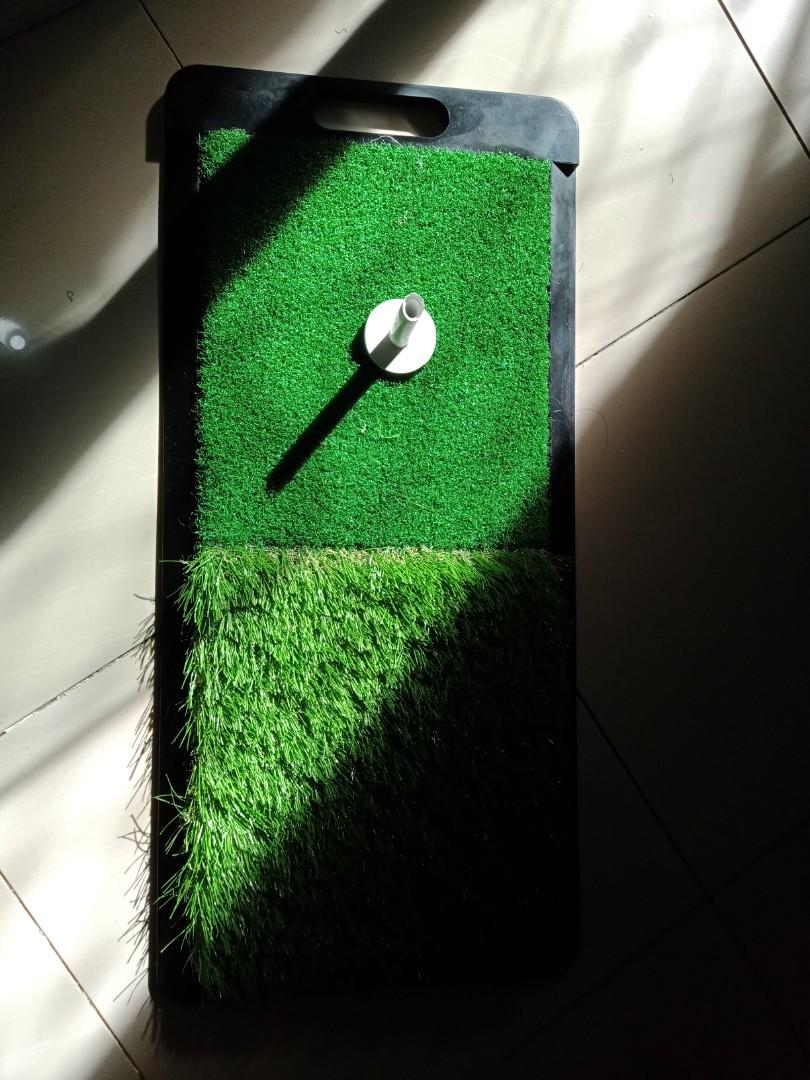 Golf driving mat (Category: Golf) located in Quezon City. Submitted by aetna.manila (Listing ID 1014659261, Image 1). Description: Golf driving mat with High Quality Imported Material Length 74.5 cm Width 29.9cm 1250 pesos only extras: rubber tee 140 each.