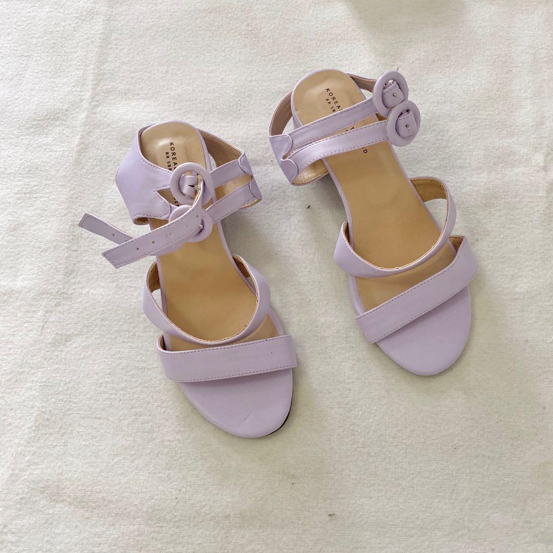 lavender strappy heels