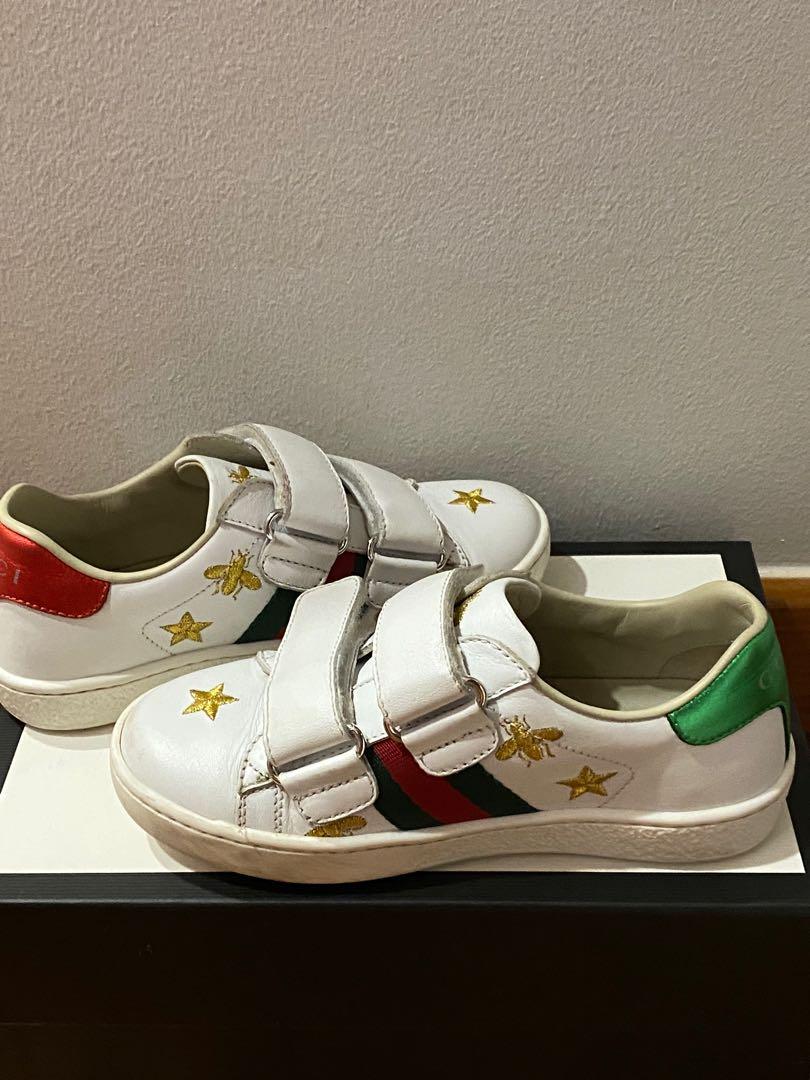 Girls Gucci Mini Ace Sneakers with Bees and Stars for Girls