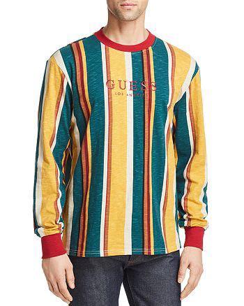 Striped guess on sale shirt long sleeve