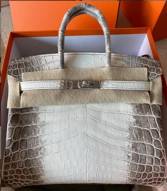 Hermes Birkin 25 Himalaya Matte Croc PHW