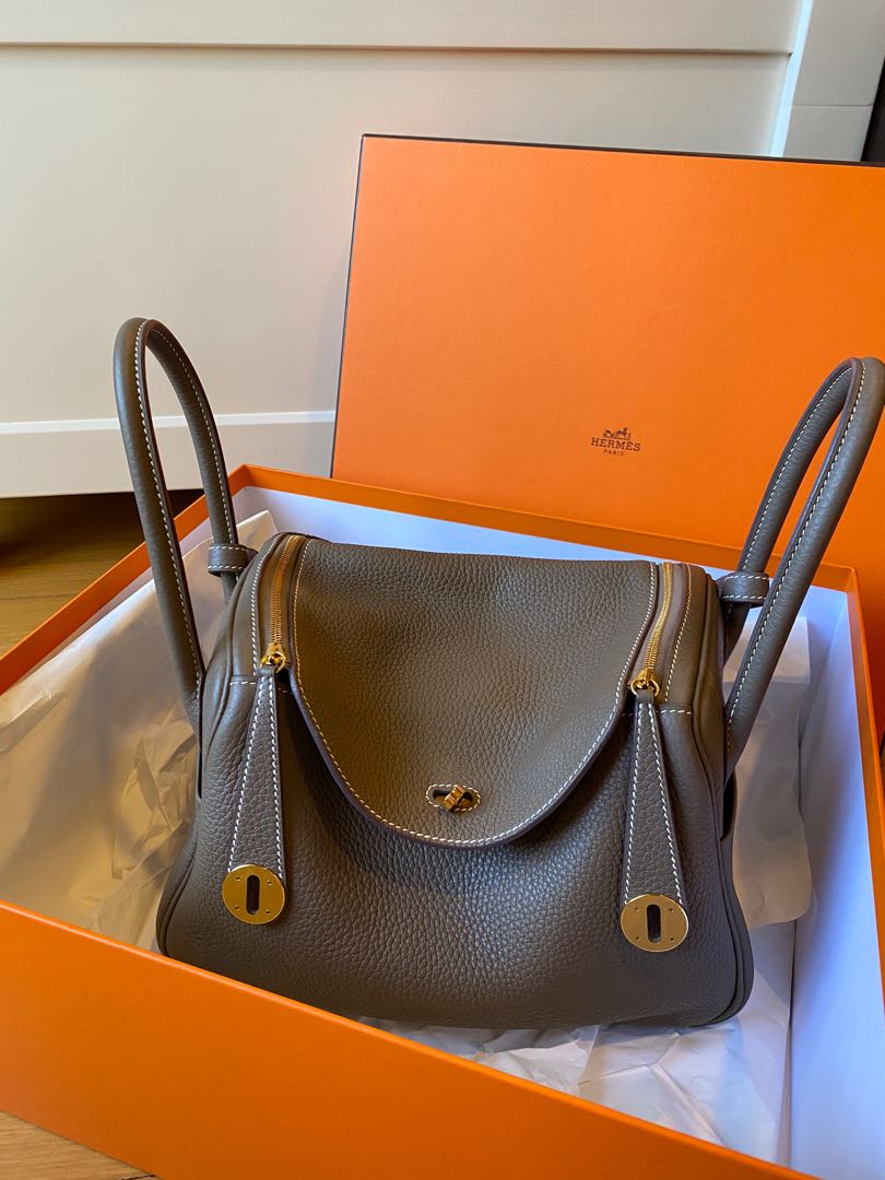 Hermes Lindy 26 Etoupe GHW, Luxury, Bags & Wallets, Handbags on Carousell