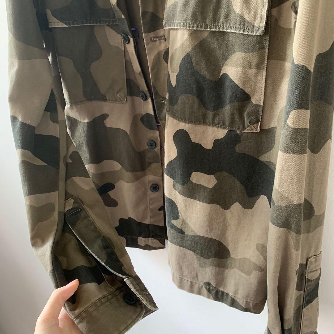 H M Camo Jacket Women s Fashion Coats Jackets and Outerwear on Carousell