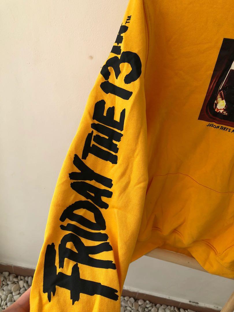 Hoodie Hu0026M Friday 13th Yellow, Fesyen Pria, Pakaian , Baju Luaran di  Carousell