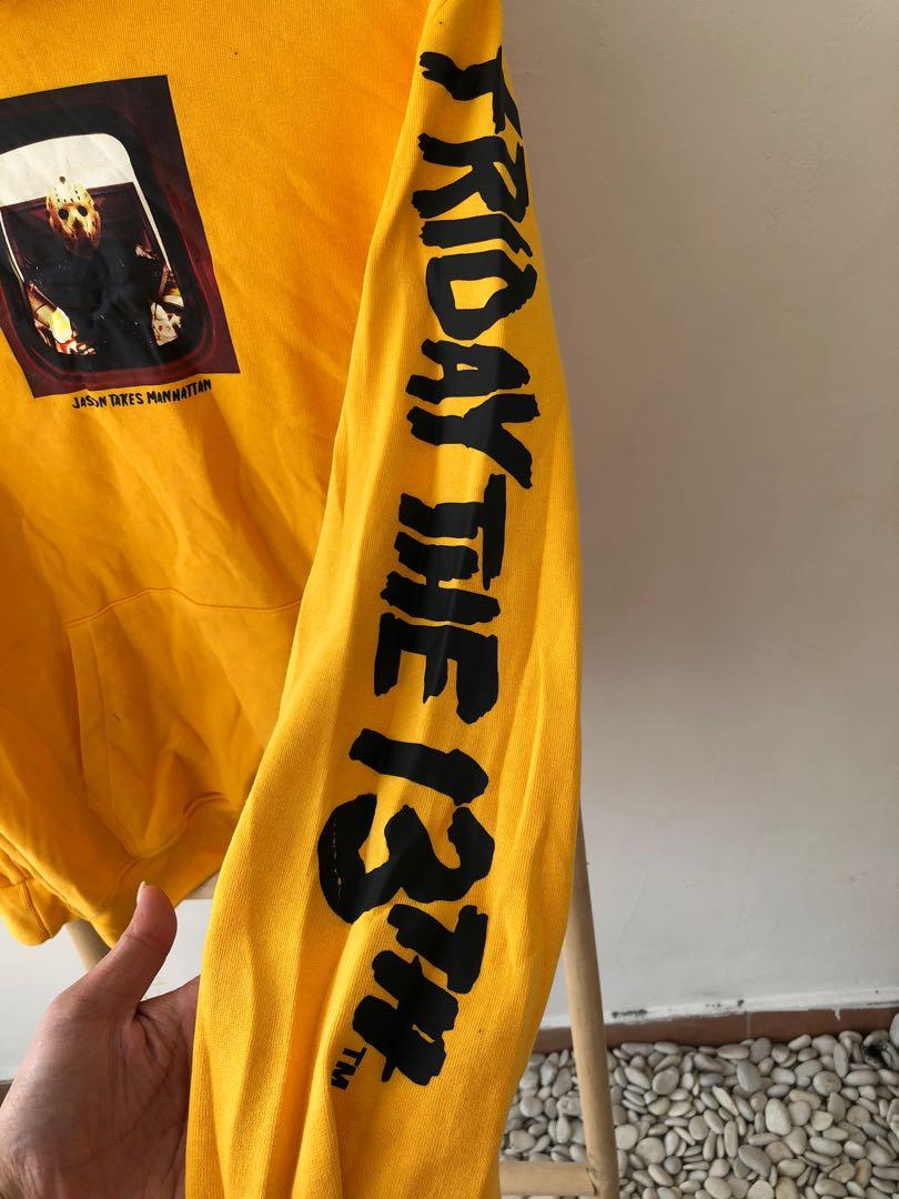 Hoodie Hu0026M Friday 13th Yellow, Fesyen Pria, Pakaian , Baju Luaran di  Carousell