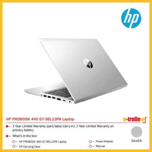 Hp Probook 440 G7 9el13pa Laptop Silver Electronics Computers Laptops On Carousell