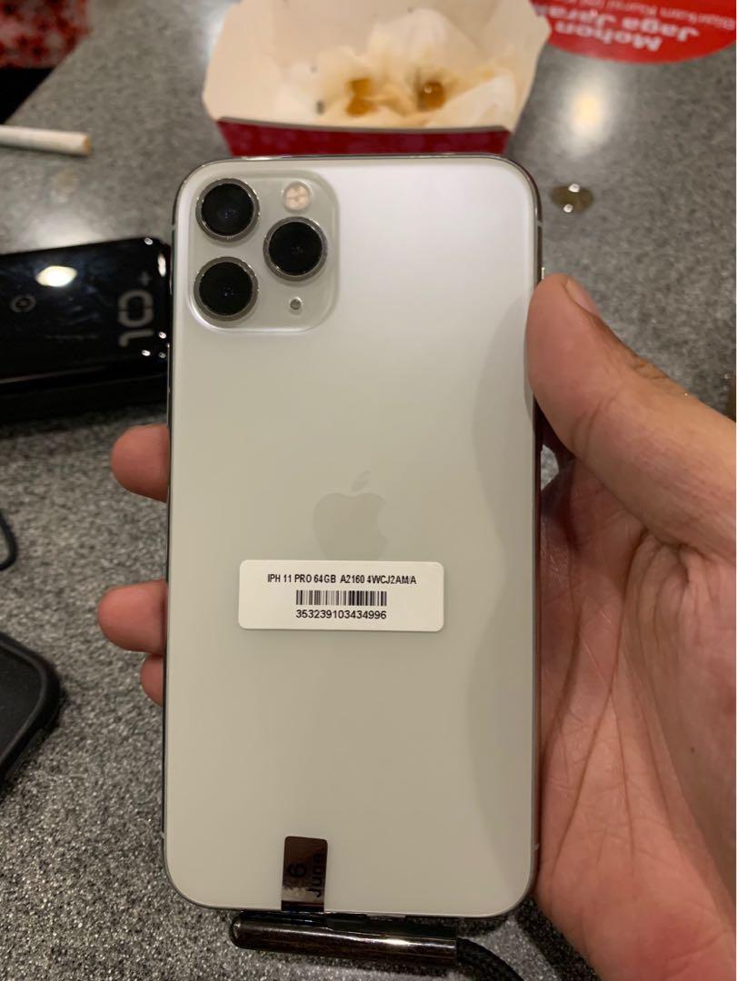 Iphone 11 pro 64 gb white fullset mulus!, Telepon Seluler & Tablet