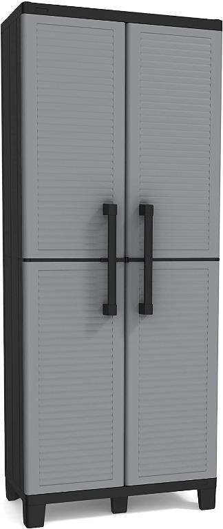 Keter Outdoor Indoor Hard Plastic Cabinet Space Winner Tall Metro Storage Utility Cabinet Garage Car Park