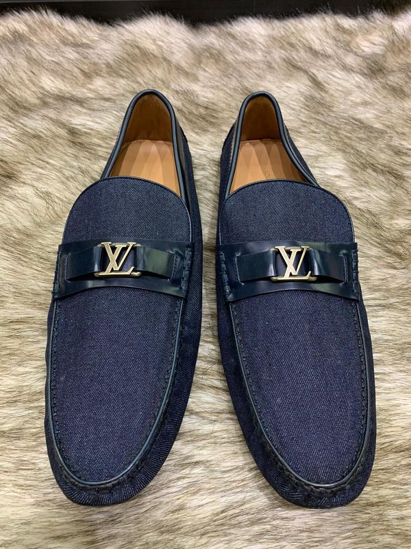 Louis Vuitton - Mocassins pour homme en denim - bleu