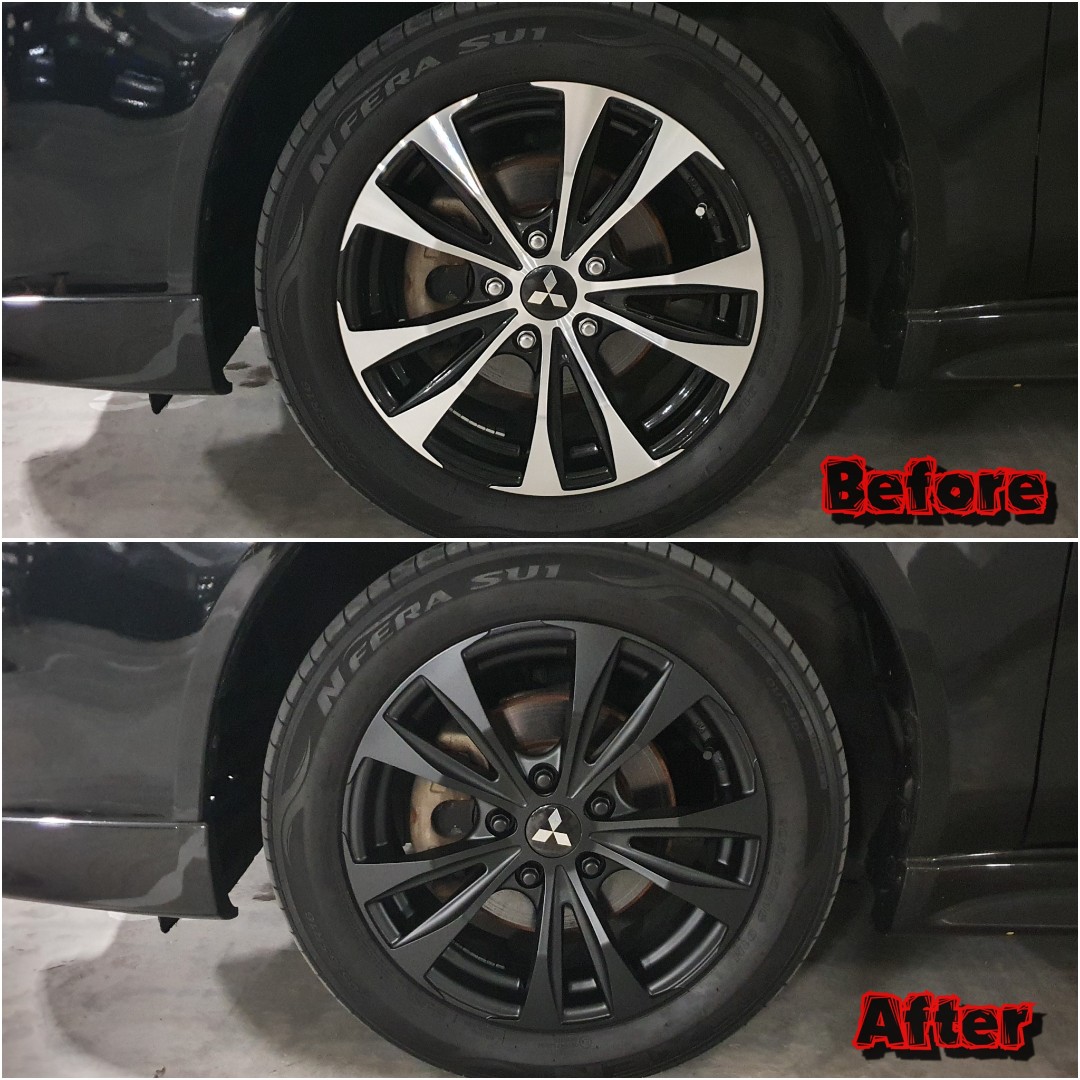 Mat Black Rim Spray Paint Service On (Mitsubishi LancerEX), Car ...