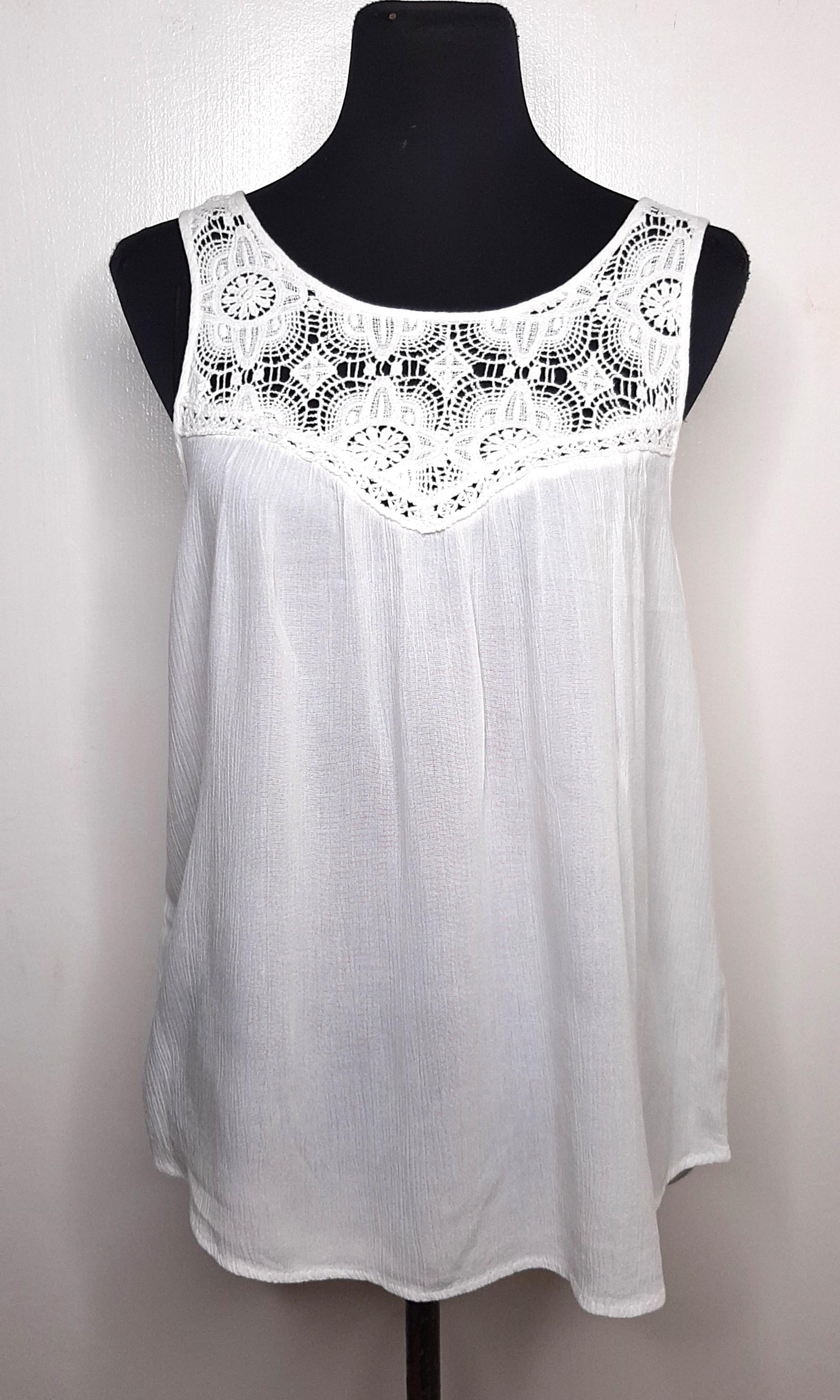 Maurices White Embroidered Sleeveless Top (Category: Sleeveless) located in Los Banos. Submitted by yannymae (Listing ID 1016867265, Image 1). Description: Very comfy and Almost new.