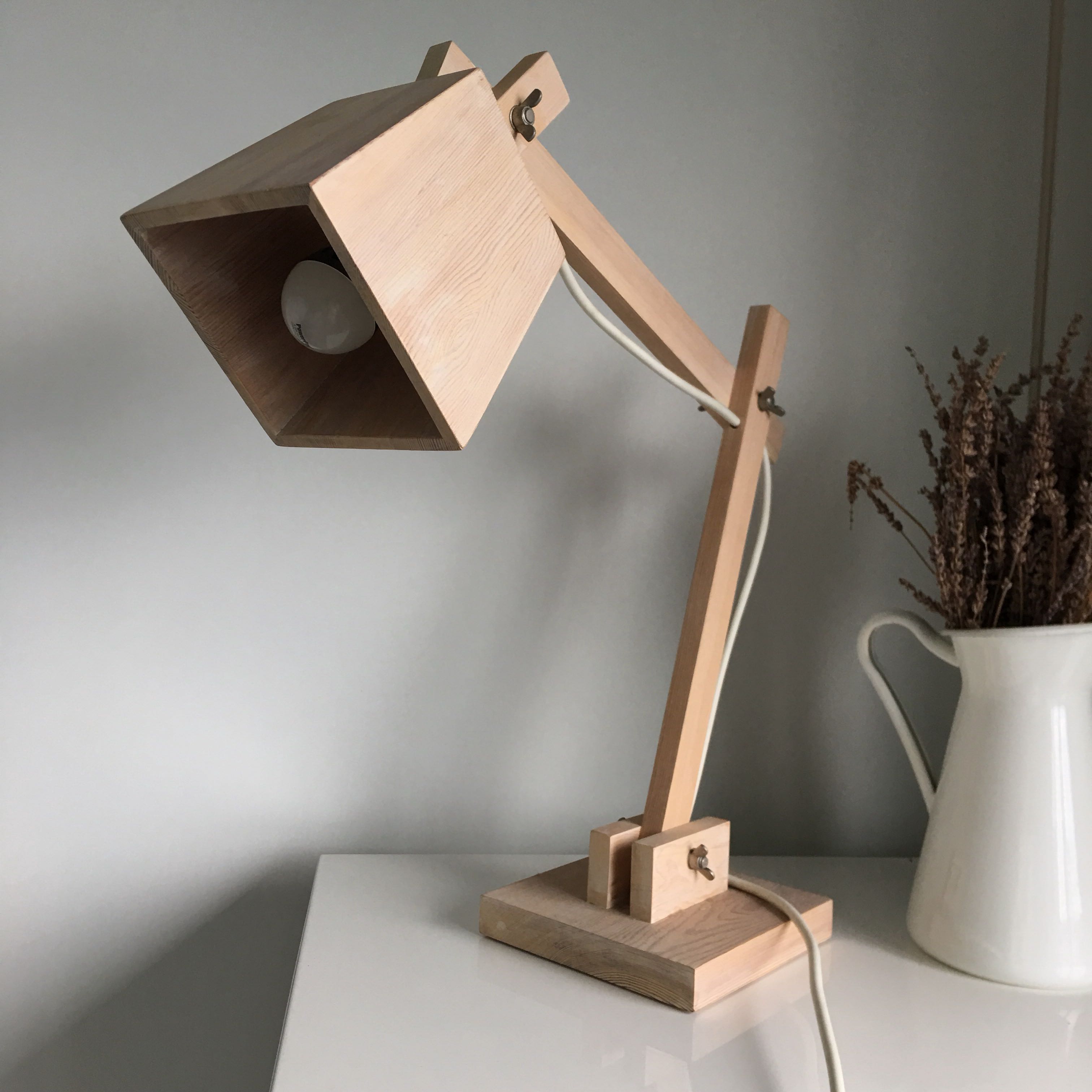 Wooden study hot sale lamp