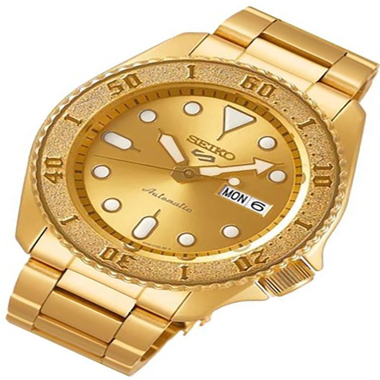 New Arrival Seiko 5 Sports Gold Dial Stainless Steel Watch SRPE74K1 ...