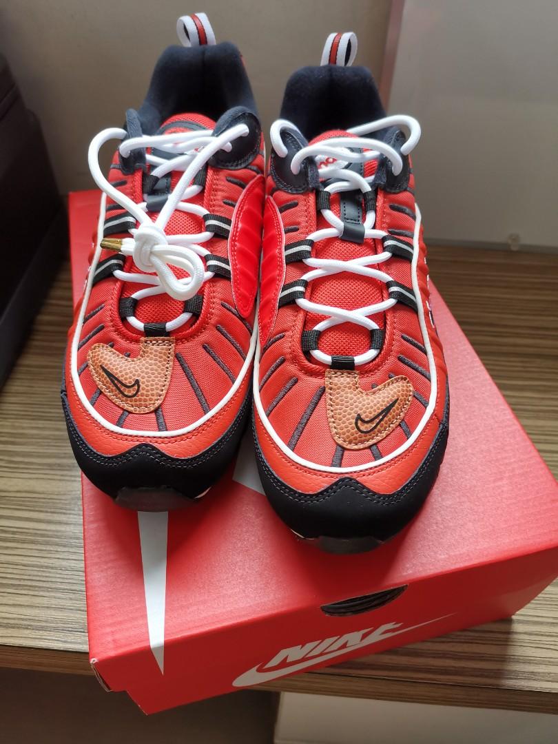 Nike air max 98 habanero red black clearance