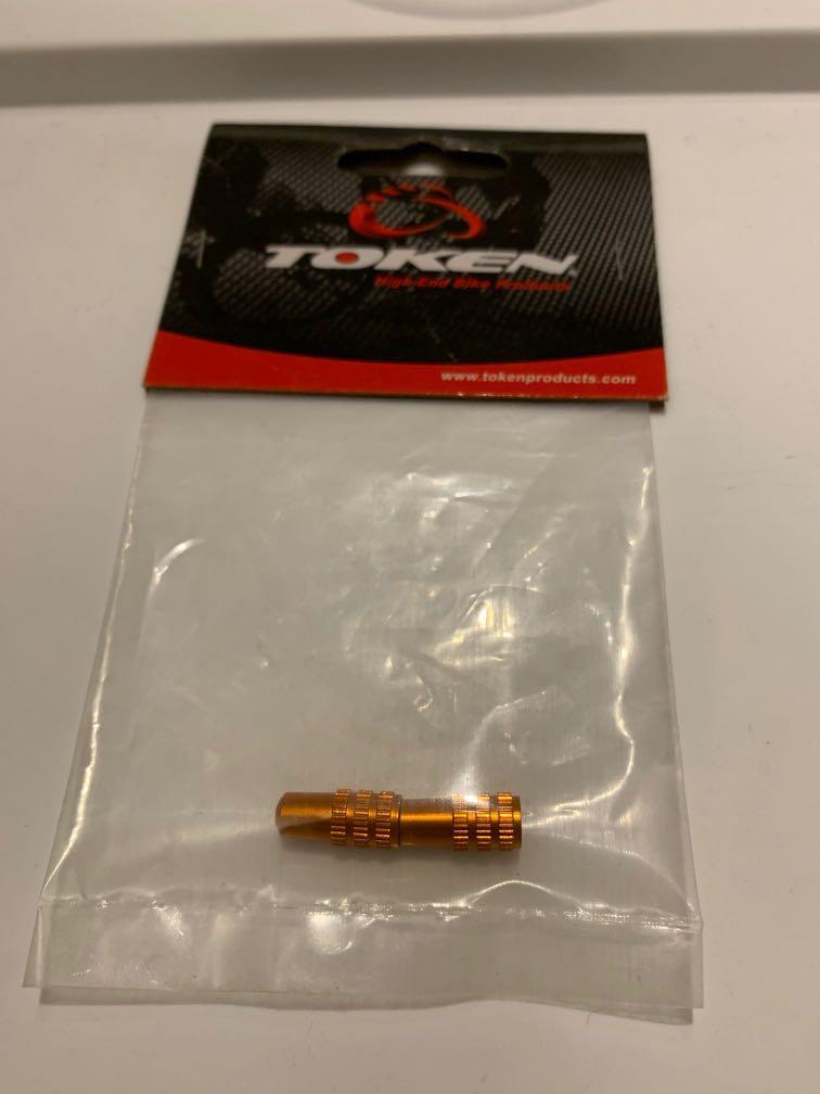 Token Alloy Bicycle Presta Valve Caps Green