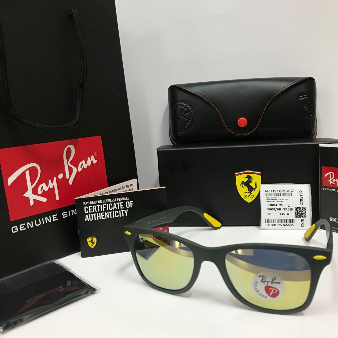 Ray-Ban RB4405M Scuderia Ferrari Collection 59 Dark Grey & Grey On Yellow  Sunglasses | Sunglass Hut USA