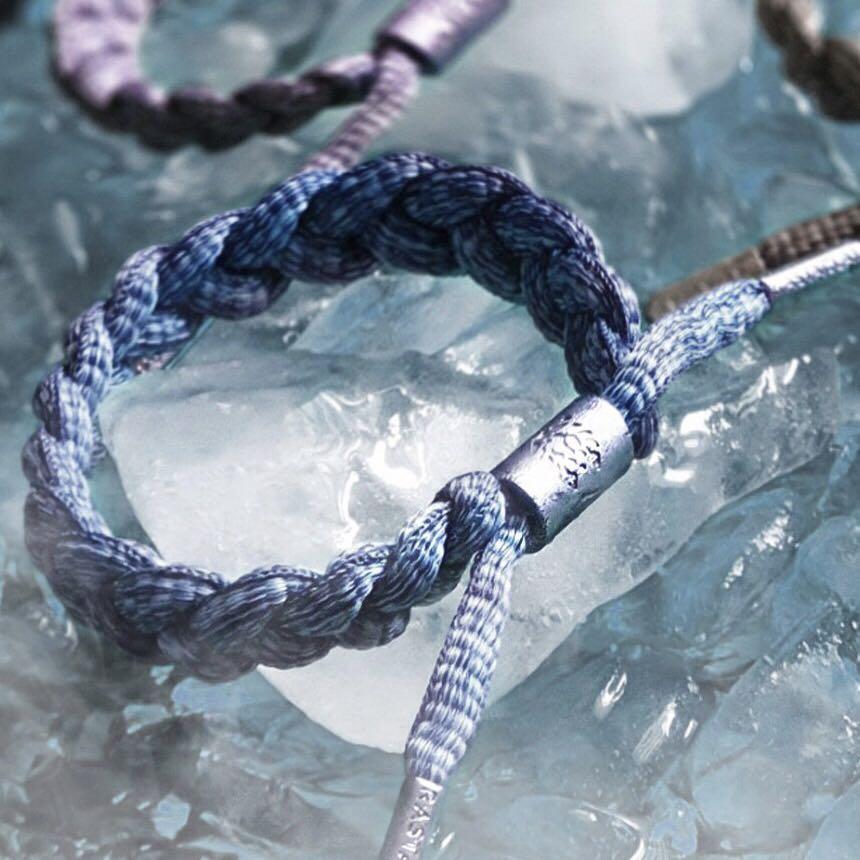 Rastaclat women s grey navy braided bracelet Ice Shard Series
