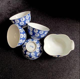 🔥Sale! 5pc Arita Porcelain Japanese Cups & Pinched Jar