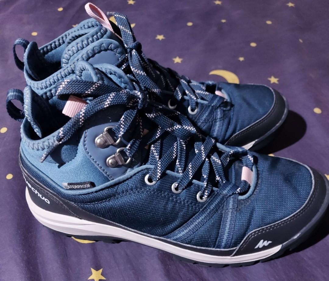Sepatu Hiking Wanita Quechua Blue Fesyen Wanita Sepatu Di Carousell