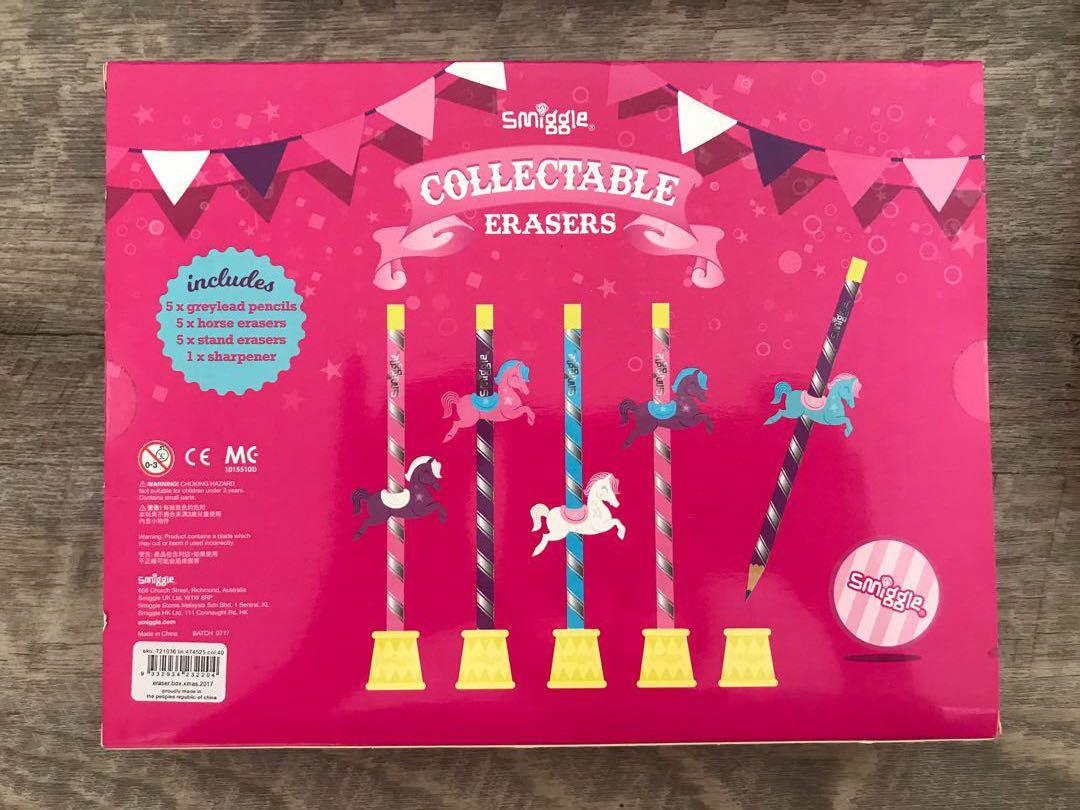 Smiggle Unicorn Collectables Erasers pencil & eraser set x3 and