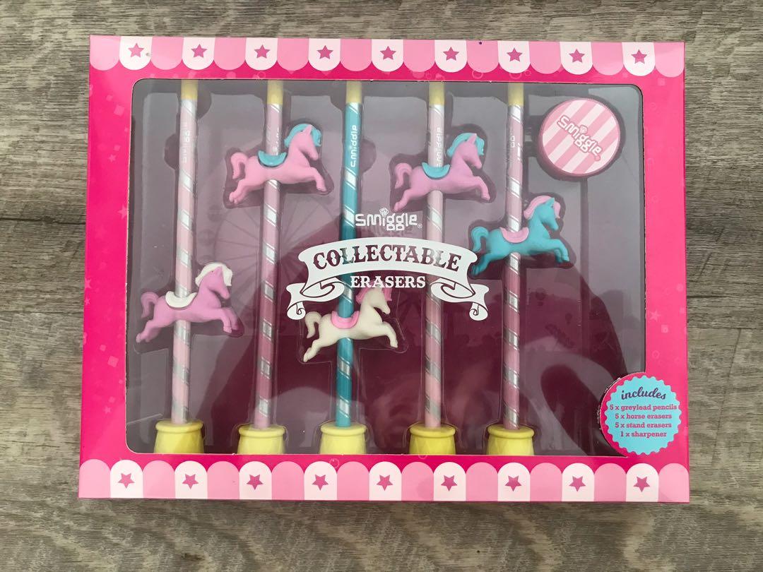 Smiggle Unicorn Collectables Erasers pencil & eraser set x3 and