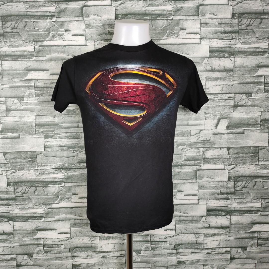 Superman Man Of Steel Big Logo Black Shirt Men S Fashion Clothes