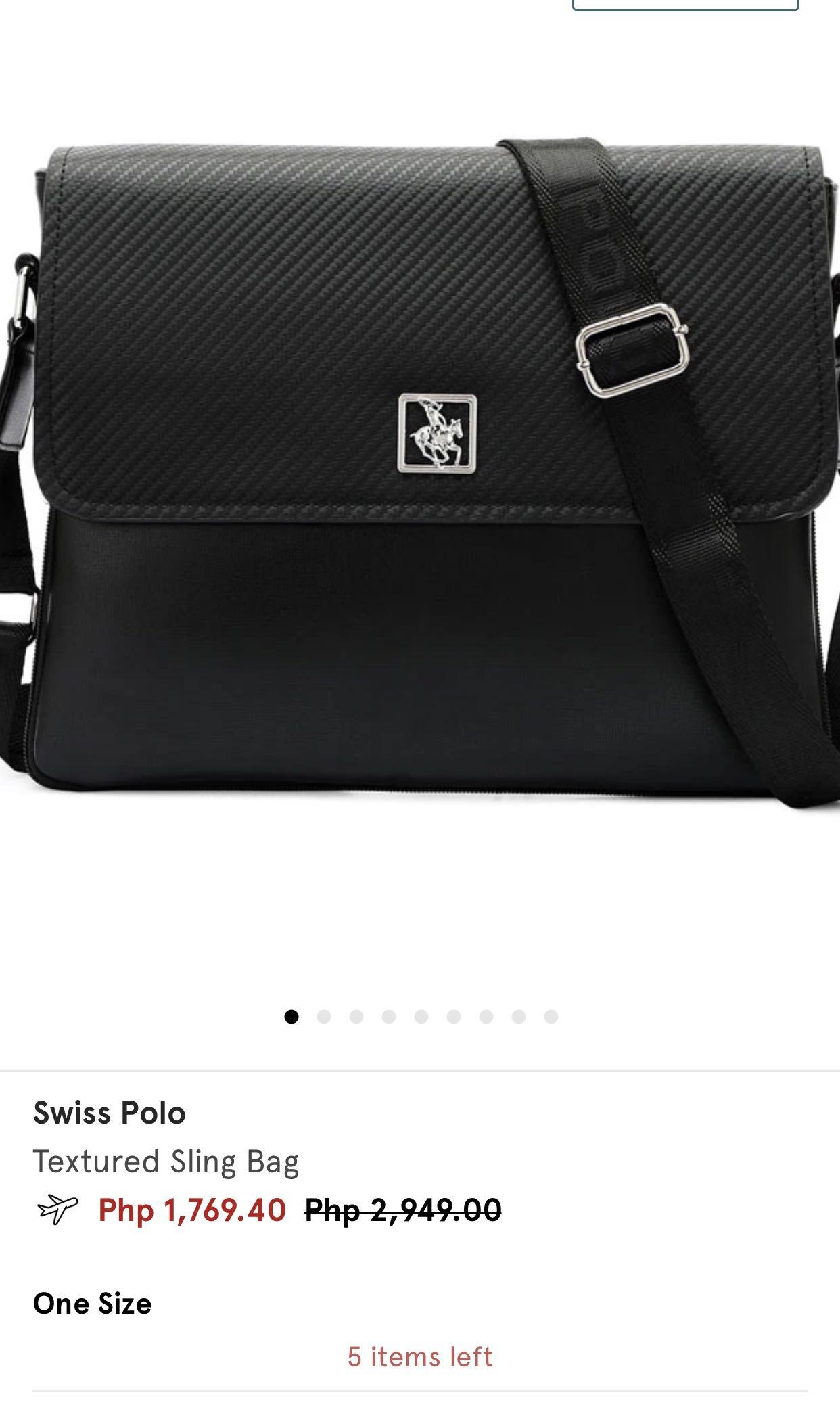 Swiss polo textured sling bag outlet