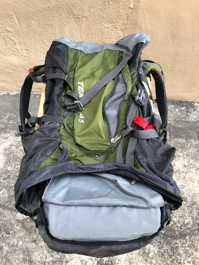 The North Face Terra 45 Pack (Category: Backpacks) located in Manila. Submitted by josci1 (Listing ID 1016776114, Image 3). Description: The North Face Terra 45 Pack A journeyman favorite – this light, dialed, easy to use, 45-liter pack is a classic multi-day exploration pack that enables explorers to cover ground, comfortably. Shoulder harness easily slides up or down according to user's back length, and cam locks pack in place. Style: AJQP Avg 