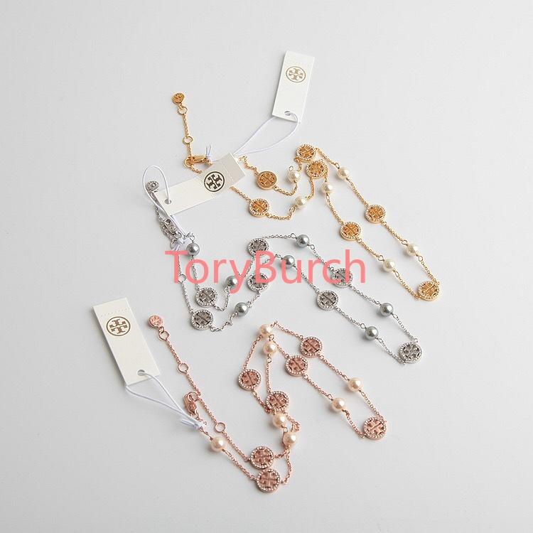 Tory Burch Crystal Pearl Logo Necklace, Women's Fashion, Dresses & Sets,  Jumpsuits on Carousell