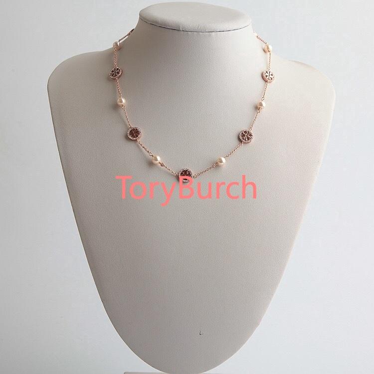 Tory Burch Crystal Pearl Logo Necklace, Women's Fashion, Dresses & Sets,  Jumpsuits on Carousell
