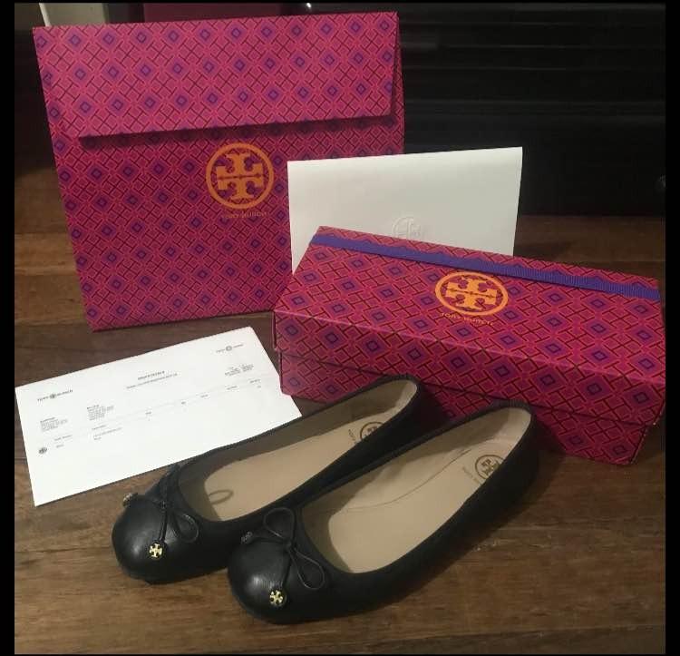 Size 7 Tory Burch Laila Driver Ballet Flats Nappa Leather Grosgrain Perfect Black Size 7 Women S Fashion Footwear Flats Sandals On Carousell